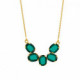 Aura semicircle emerald necklace in gold plating image