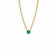 Celina round emerald mini necklace in gold plating image