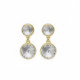 Basic XS double crystal crystal dangle earrings in gold plating image