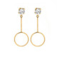 Minimal round crystal earrings in gold plating image