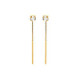 Minimal round crystal earrings in gold plating image