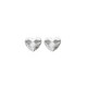 Cuore heart crystal earrings in silver image
