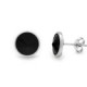 Pendientes botón círculo negro elaborados en plata image