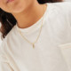 Magic gold-plated short necklace with pearl in heart shape cover