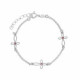 Cintilar sterling silver adjustable bracelet with pink in cross shape image