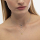 Gemma sterling silver short necklace with white in oval shape cover