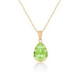 Gold-plated cytrus green necklace in tear shape image