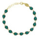 Diana gold-plated adjustable bracelet with green in tear shape image