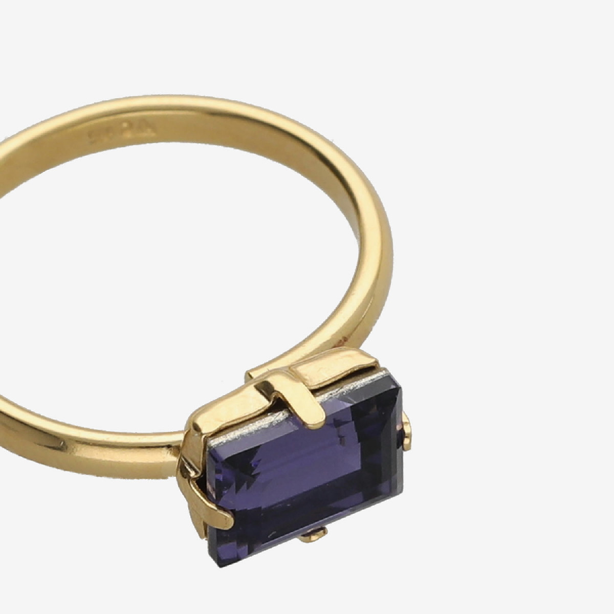 Victoria Cruz Balance gold-plated adjustable ring with purple