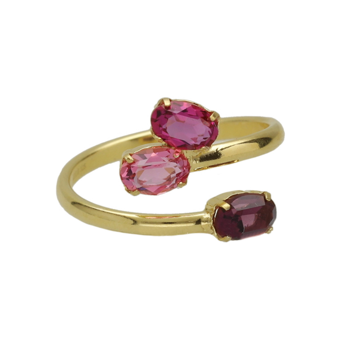 Victoria Cruz Balance gold-plated adjustable ring with purple