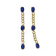 Pendientes largos cadena con 3 ovales color azul bañados en oro image