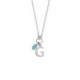 Initiale letter G sterling silver short necklace with blue crystal image