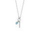 Initiale letter I sterling silver short necklace with blue crystal image
