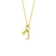 Initiale letter J gold-plated short necklace with green crystal image