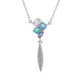 Lisbon rhodium-plated multicolor in blue tones necklace with a leaf image
