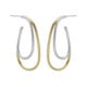 Copenhagen bicolor elongated shape double hoop long earrings image