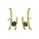Pendientes lobe cuff doble Emerald bañados en oro en oro image