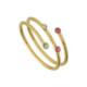 Bliss gold-plated dragonfly with multicolours crystals spiral ring