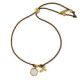 Honey gold-plated bee shape and rhombus with mother of pearls bracelet