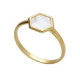Honey gold-plated mother of pearl hexagonal ring