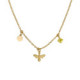 Honey gold-plated bee, hexagonal and crystal shape necklace