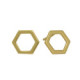 Honey gold-plated hexagonal stud earrings