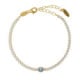 Ryver gold-plated row of zircons and Aquamarine crystal bracelet