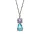 Bay rhodium-plated Light Turquoise crystal you&me shape necklace image