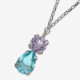 Bay rhodium-plated Light Turquoise crystal you&me shape necklace cover