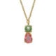 Bay gold-plated Rose Peach crystal you&me shape necklace image