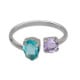 Bay rhodium-plated Light Turquoise open ring image