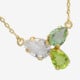 Glory gold-plated triple teardrop Peridot short necklace cover