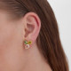 Glory gold-plated triple teardrop Peridot flower shape long earrings cover