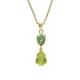 Glory gold-plated double teardrop Peridot short necklace image