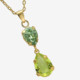 Glory gold-plated double teardrop Peridot short necklace cover