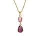 Glory gold-plated double teardrop Light Rose short necklace image