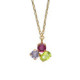 Odele gold-plated triple Multicolor crystals short necklace