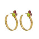 Odele gold-plated triple Multicolor crystals hoop earrings