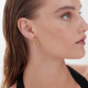 Odele gold-plated triple Multicolor crystals with a circle short earrings cover