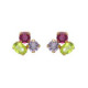 Odele gold-plated triple Multicolor crystals stud earrings