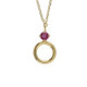 Odele gold-plated Fuchsia oval crystal with a circle short necklace image