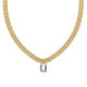 Empire gold-plated spheres flat mesh chain with a crystal short necklace image