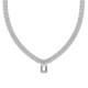 Empire rhodium-plated spheres flat mesh with a crystal short necklace