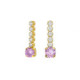 Ryver gold-plated row of zircons and Violet crystal short earrings