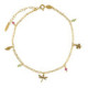 Bliss gold-plated dragonfly with multicolours crystals anklet image