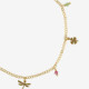 Bliss gold-plated dragonfly with multicolours crystals anklet cover