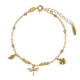 Bliss gold-plated dragonfly with multicolours crystals bracelet