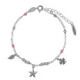 Bliss rhodium-plated starfish with multicolours crystals bracelet