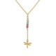 Collar corbatero libélula con cristales Multicolor bañado en oro de Bliss