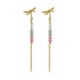 Bliss gold-plated dragonfly with multicolours crystals and chain long earrings